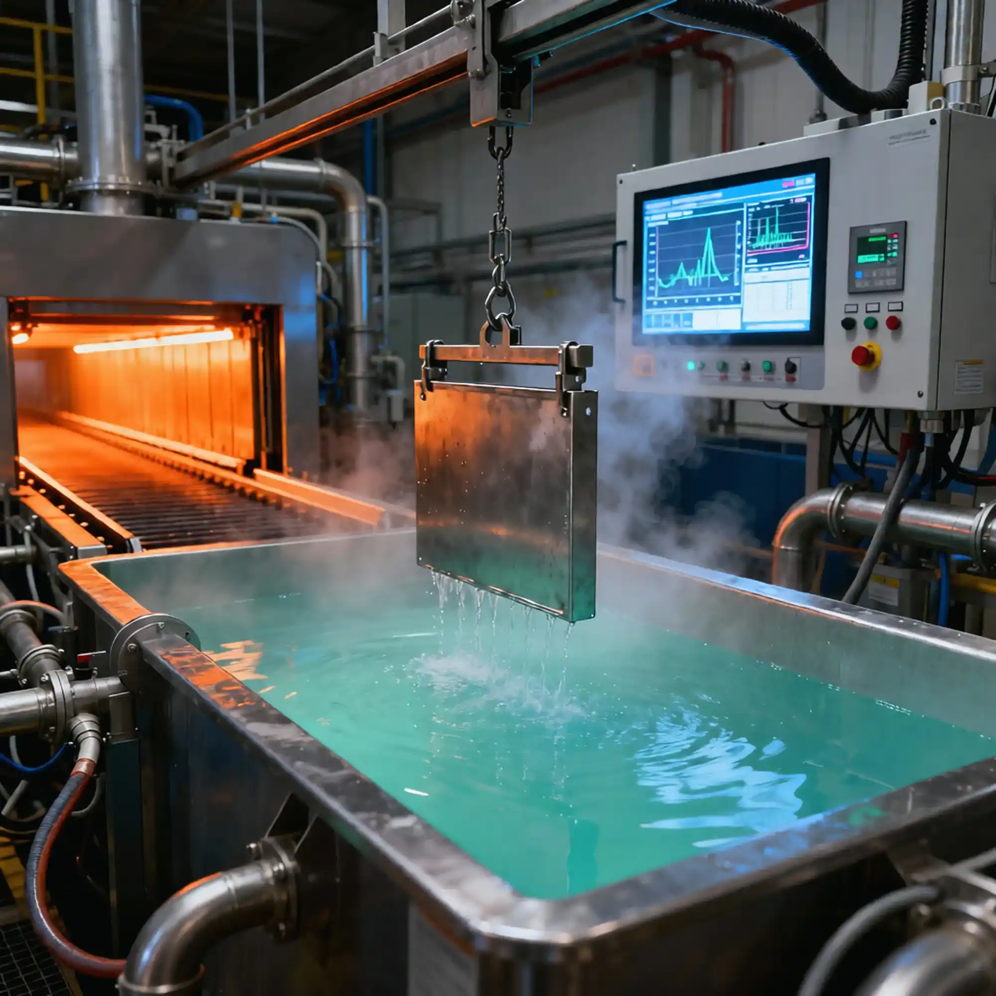 Minyi Steel Tower metal plate treatment in turquoise liquid tank