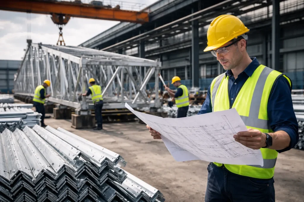 Trial assembly of high-voltage electric angle steel towers